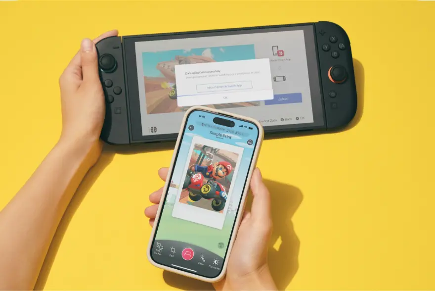 Nintendo Switchとスマホの写真