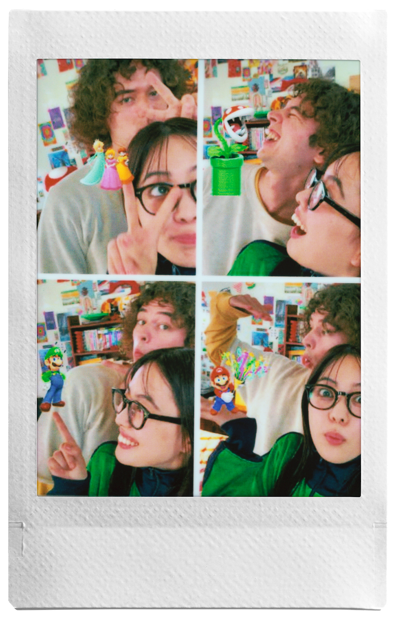 「スーパーマリオ」のキャラクターをデコレーションしたチェキプリント