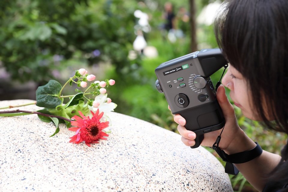 花を撮影している様子