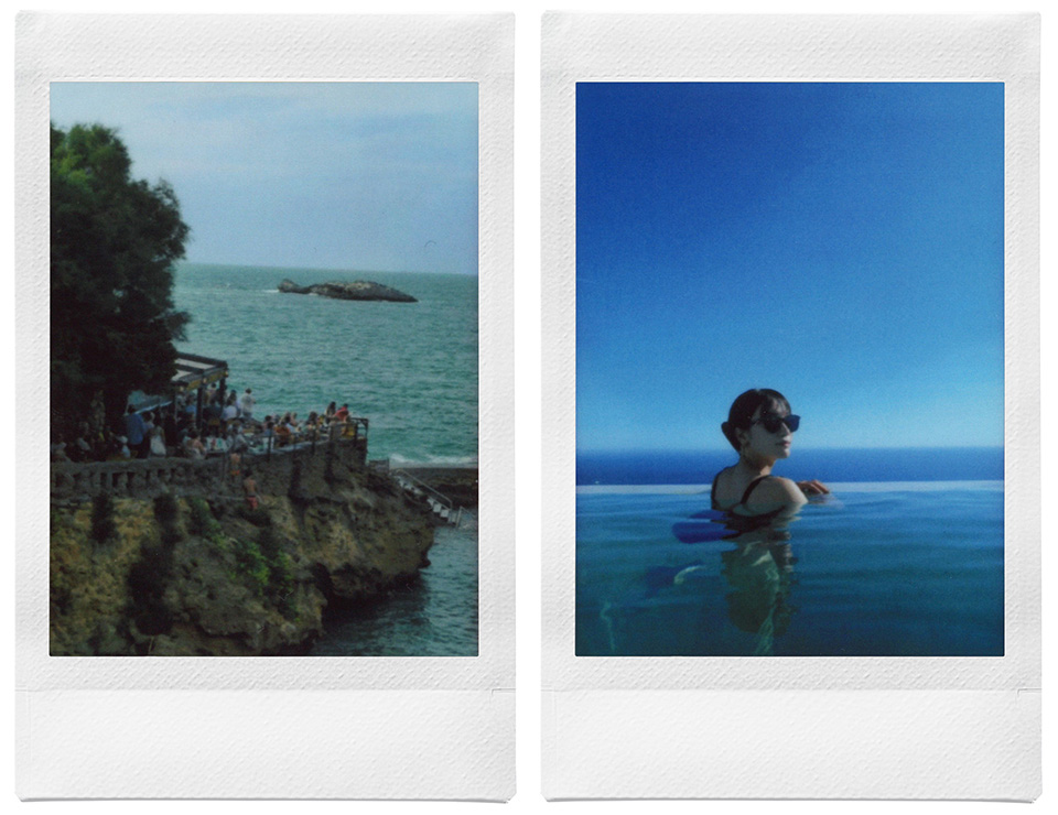 ビアリッツの海を撮影したチェキプリント