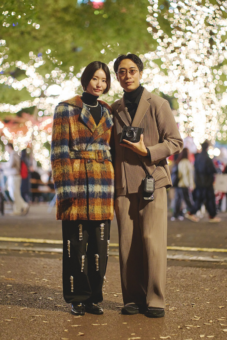 慎太郎さんと円馨さんのコーディネートを撮影した全身写真