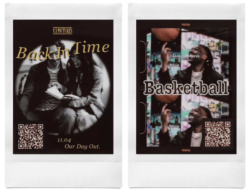 ポスターテンプレートで演出した2枚のチェキプリント